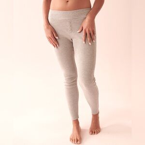 Sz XS La vie en rose Ribbed Fitted Pants dark grey with three button down NwT